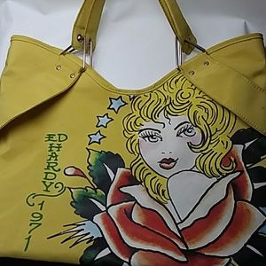 Ed Hardy yellow tote